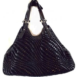 Cole Haan Black Woven Tote Bag